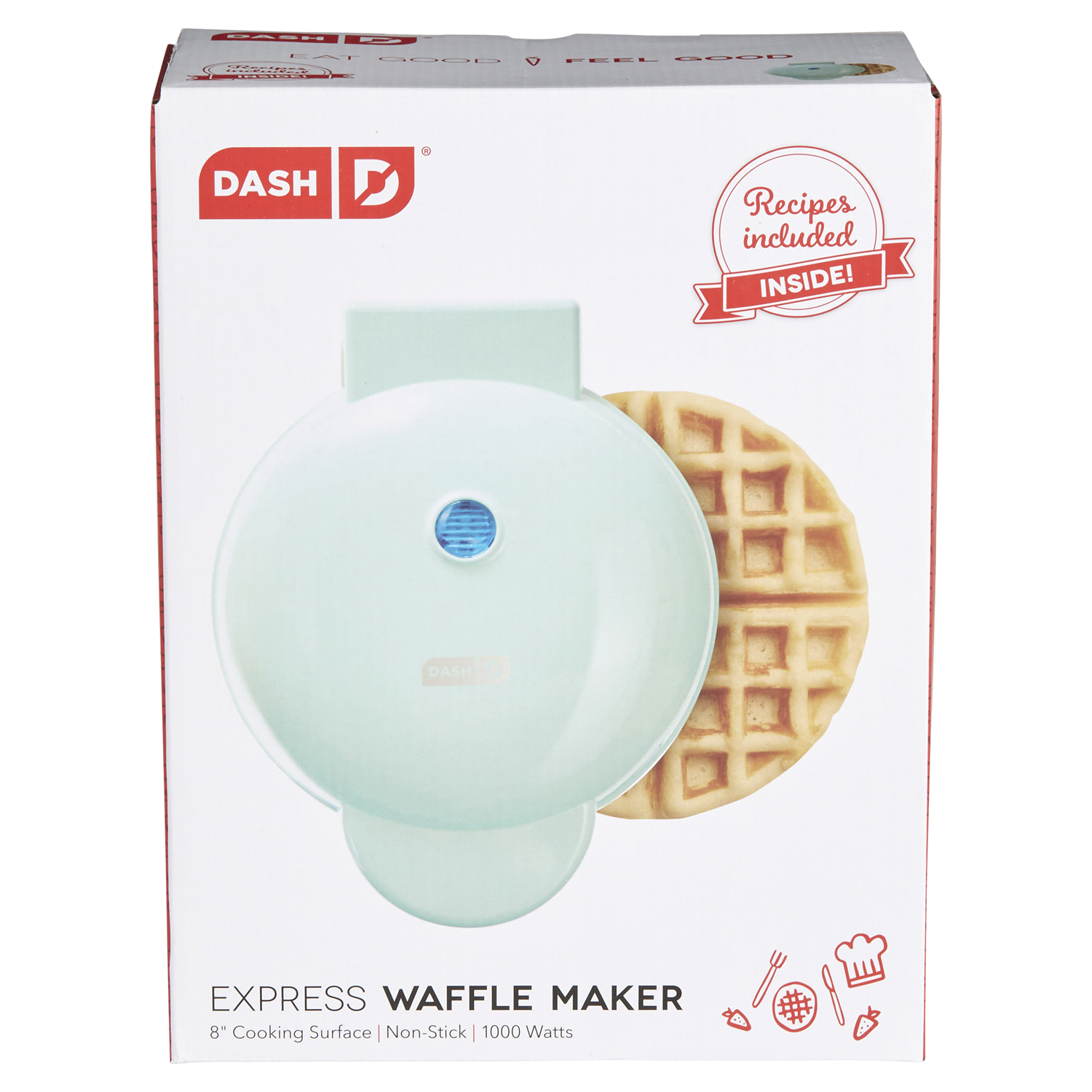 slide 1 of 5, Dash 8″ Express Waffle Maker, 1 ct