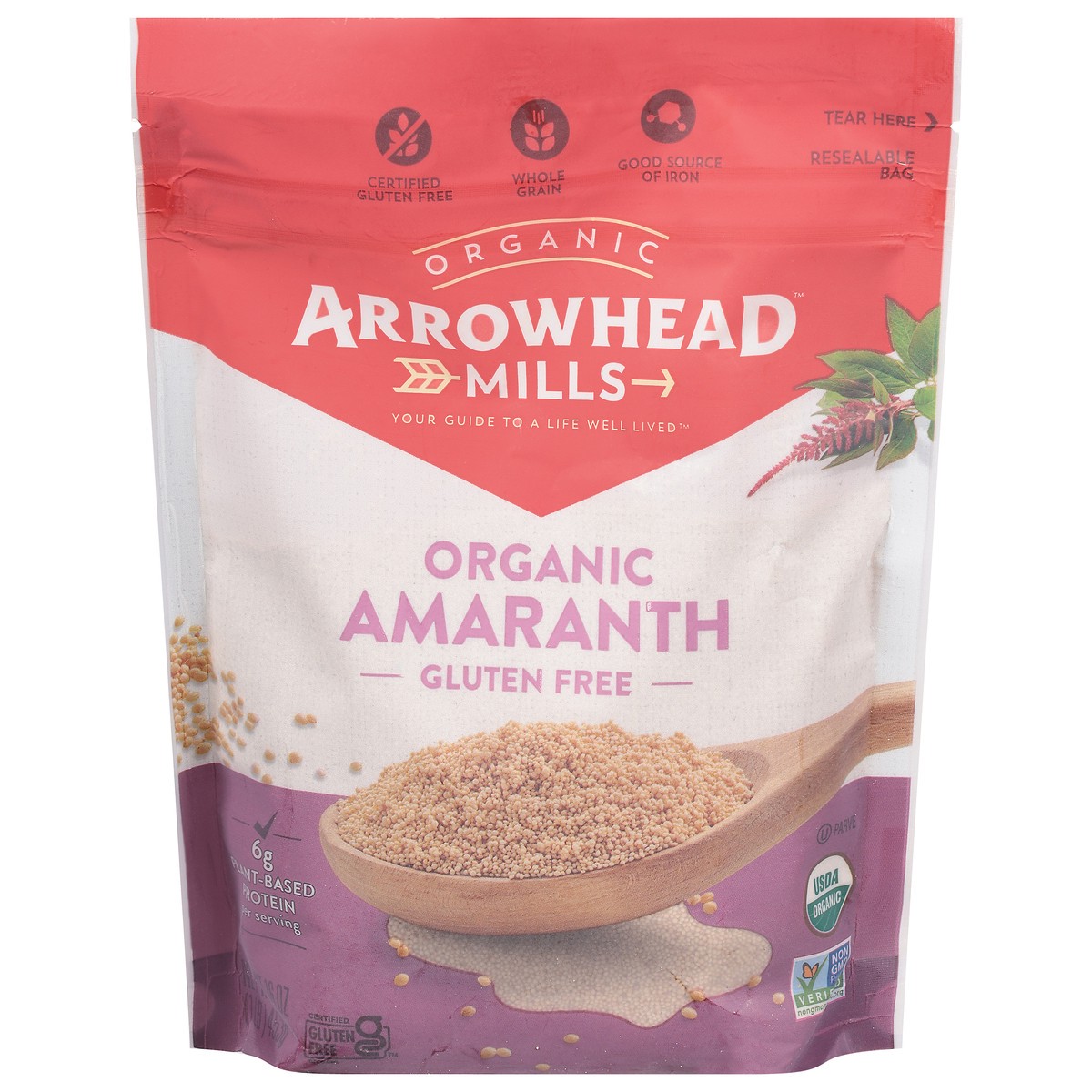 slide 1 of 1, Arrowhead Mills Am Organic Gluten Free Amaranth, 16 oz