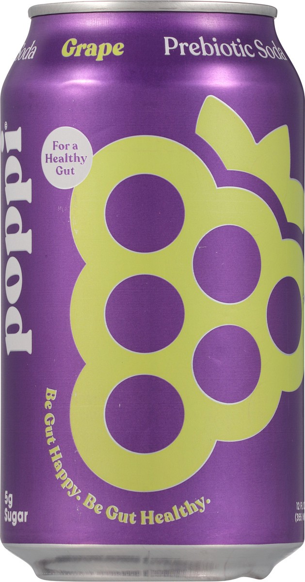 slide 7 of 9, Poppi Grape Prebiotic Soda Can, 12 fl oz