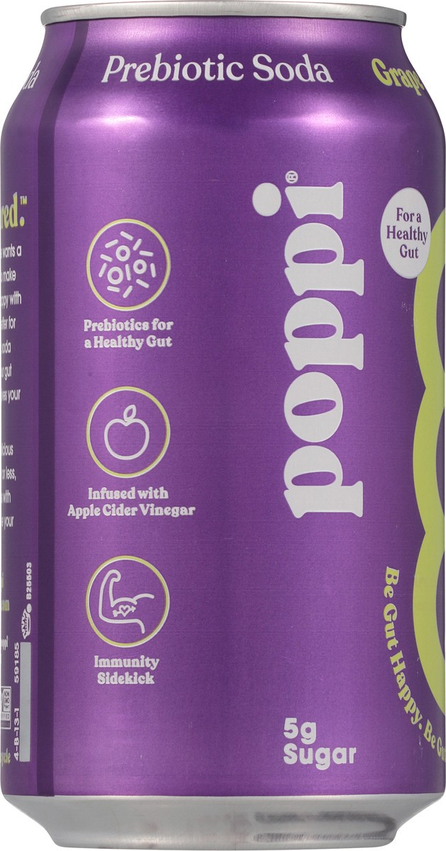 slide 4 of 9, Poppi Grape Prebiotic Soda Can, 12 fl oz