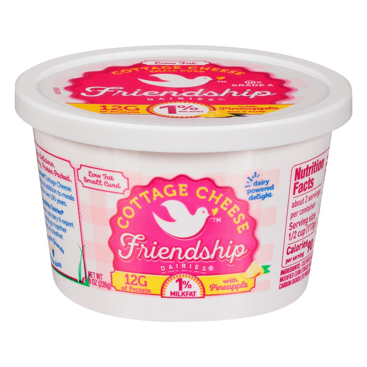 slide 3 of 13, Friendship Dairies Low Fat 1% Milkfat Small Curd with Pineapple Cottage Cheese 8 oz, 8 oz