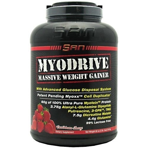 slide 1 of 1, Myodrive Caribbean Berry Flavored Massive Weight Gainer, 5 lb