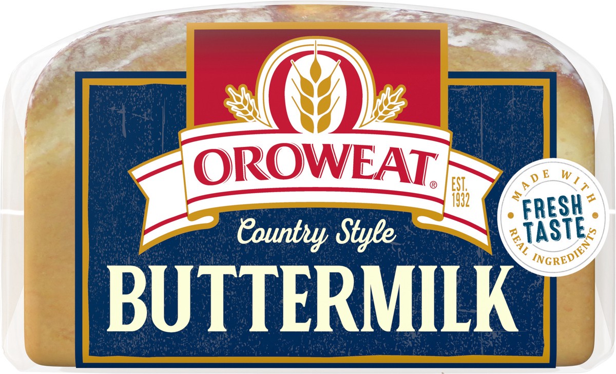 slide 6 of 7, Oroweat Country Style Buttermilk Bread, 24 oz, White Bread, Bag, 24 oz