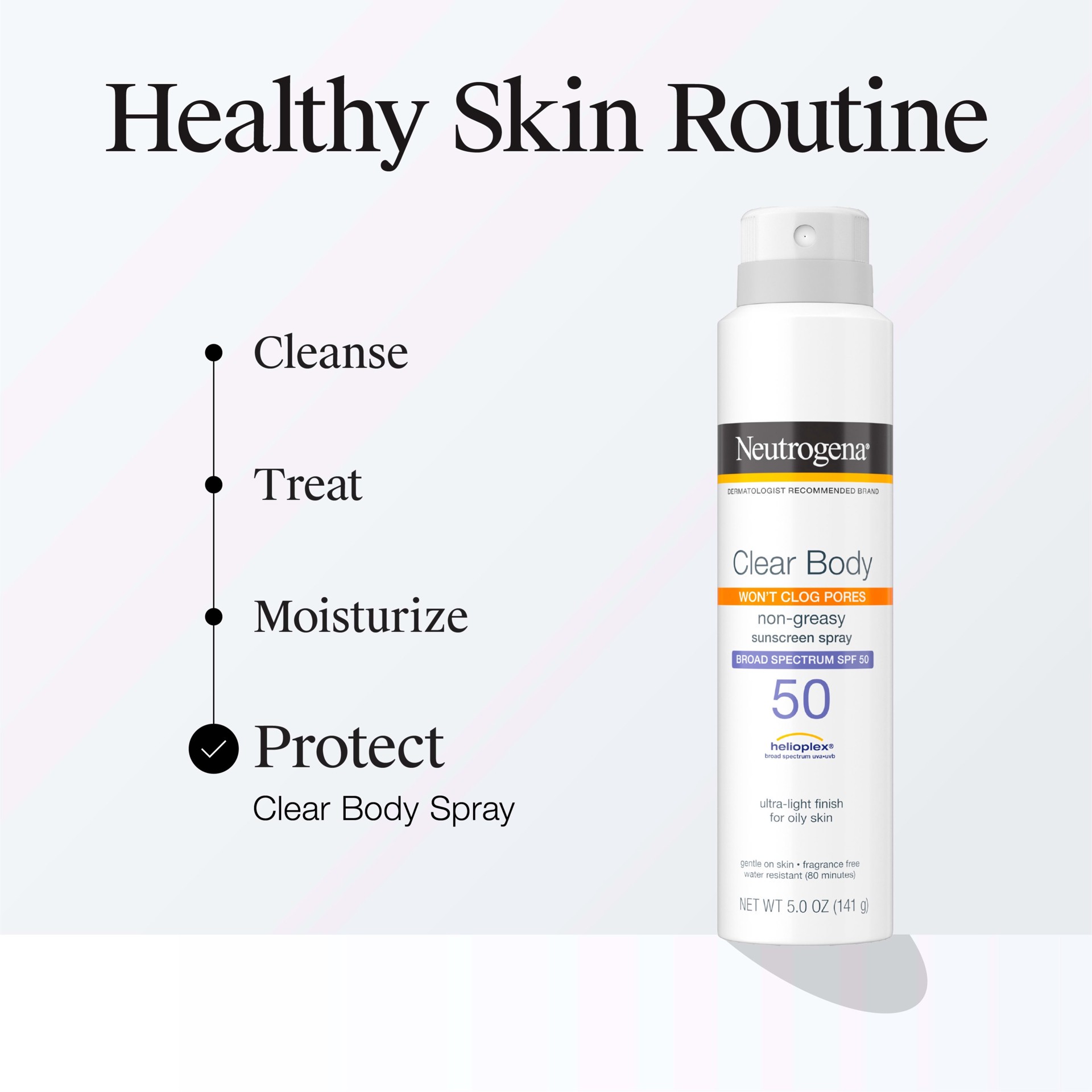 slide 2 of 9, Neutrogena Clear Body Spray Spf 50, 5 oz