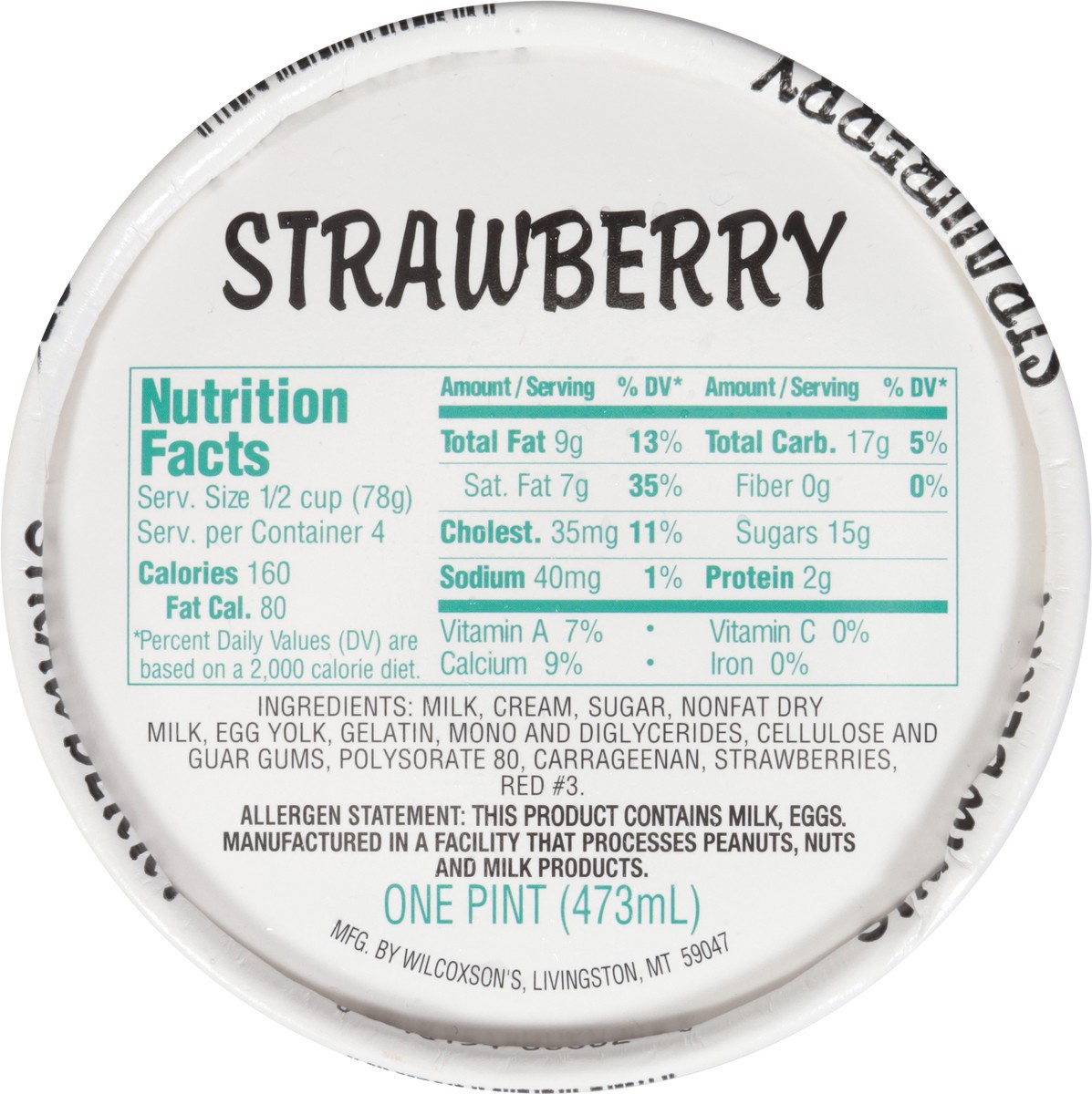 slide 9 of 13, Wilcoxson's Premium Strawberry Ice Cream 1 pt, 1 pint