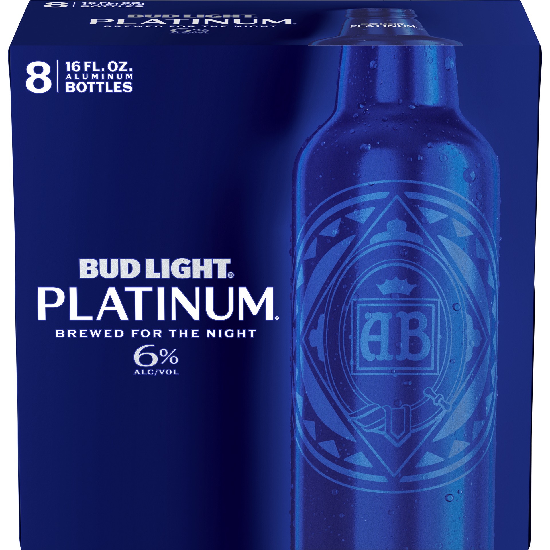 slide 3 of 5, Bud Light Platinum Beer, 8 Pack 16 fl. oz. Aluminum Bottles, 128 fl oz