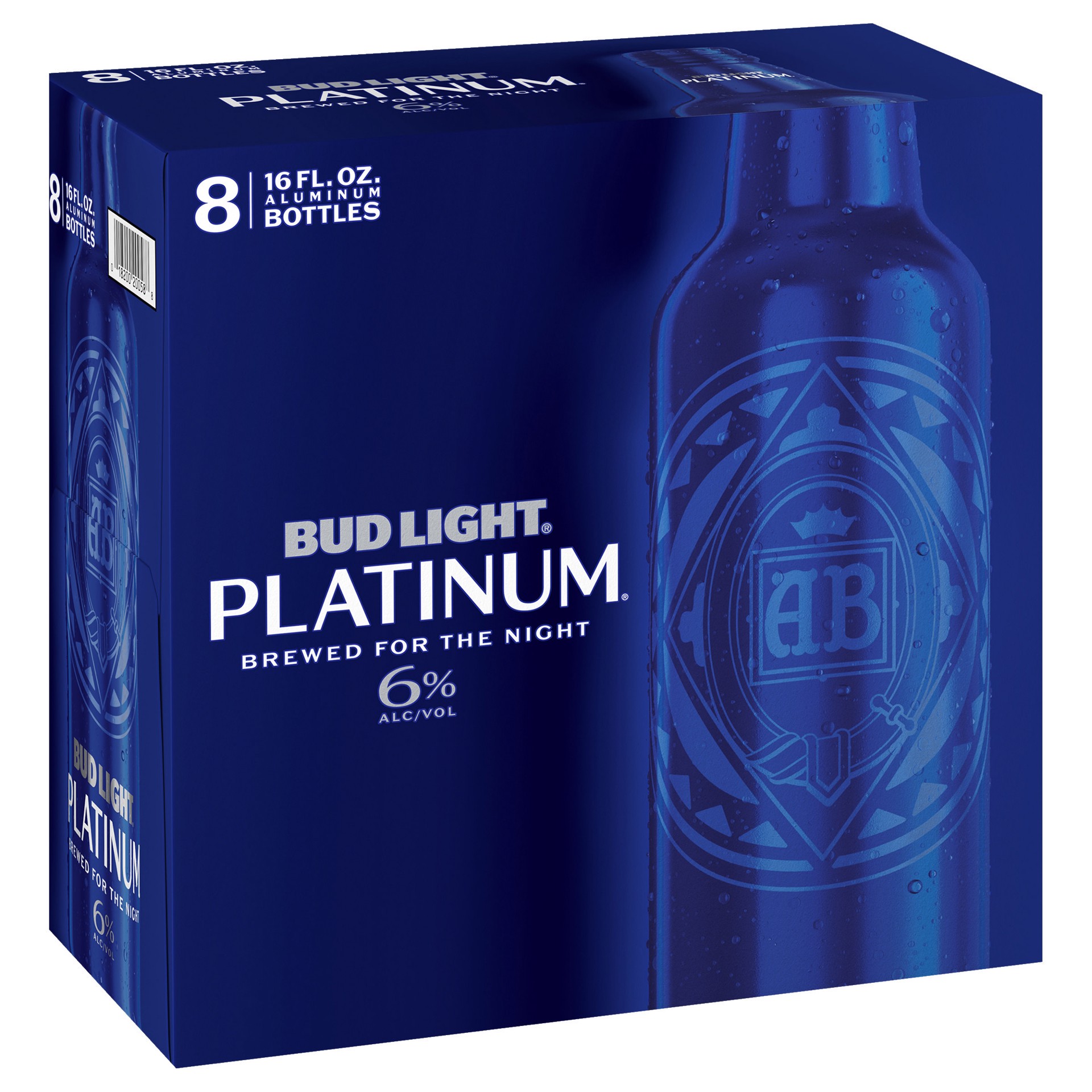 slide 1 of 5, Bud Light Platinum Beer, 8 Pack 16 fl. oz. Aluminum Bottles, 128 fl oz