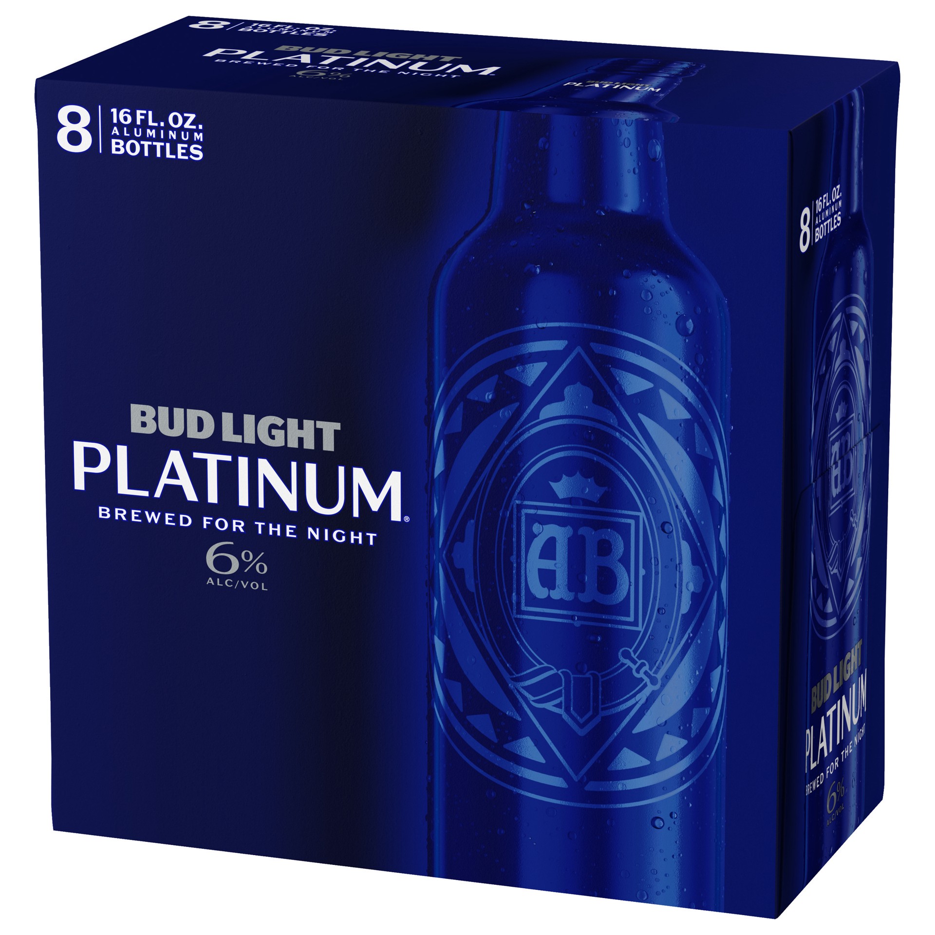 slide 5 of 5, Bud Light Platinum Beer, 8 Pack 16 fl. oz. Aluminum Bottles, 128 fl oz