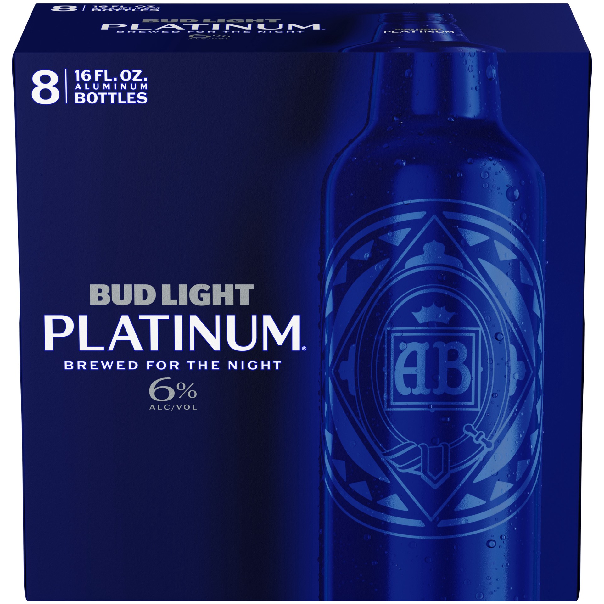 slide 1 of 5, Bud Light Platinum American Lager Beer 8 Pack, 16 fl oz Aluminum Bottles, 8 ct; 16 oz