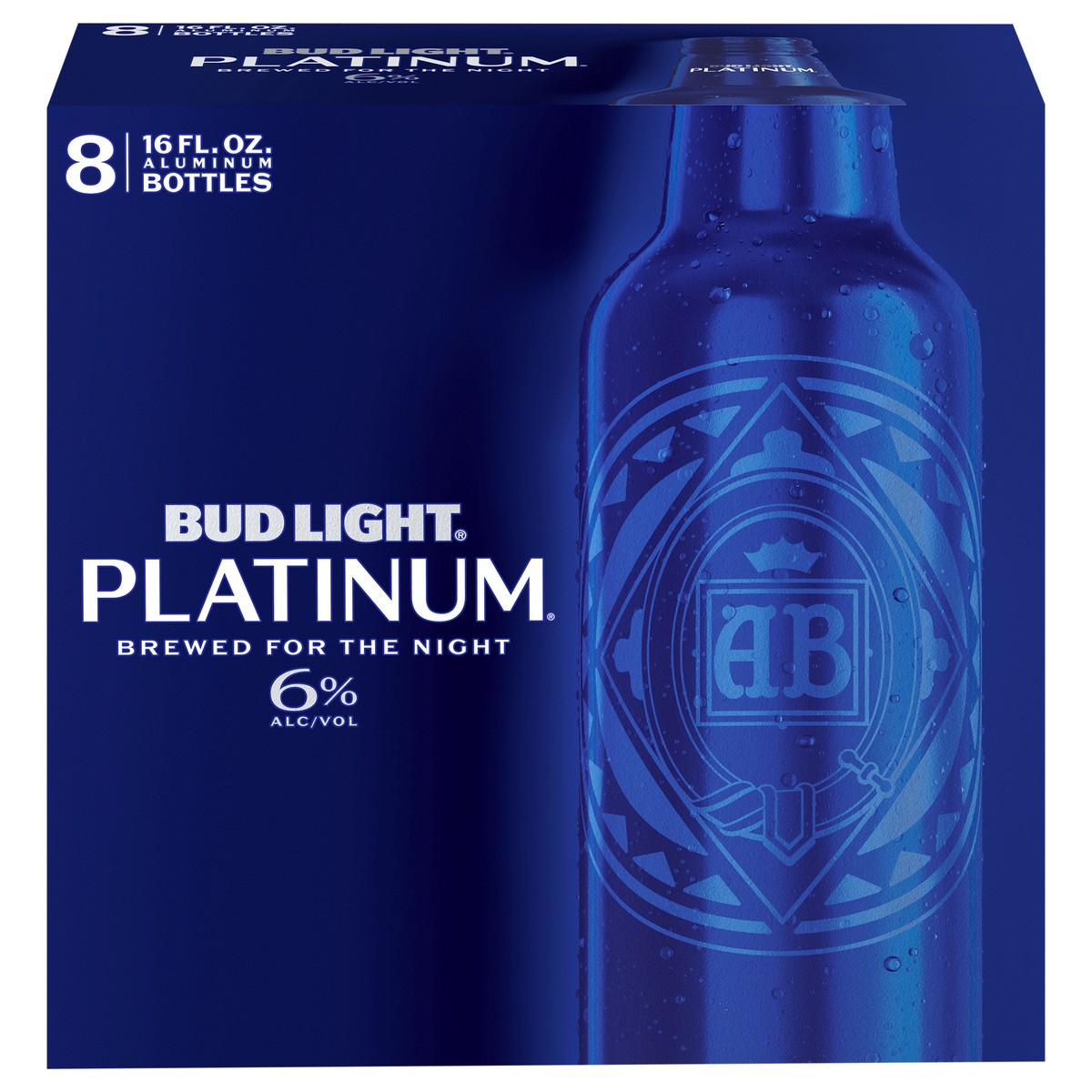 slide 1 of 5, Bud Light Platinum Beer, 8 Pack 16 fl. oz. Aluminum Bottles, 8 ct; 16 oz