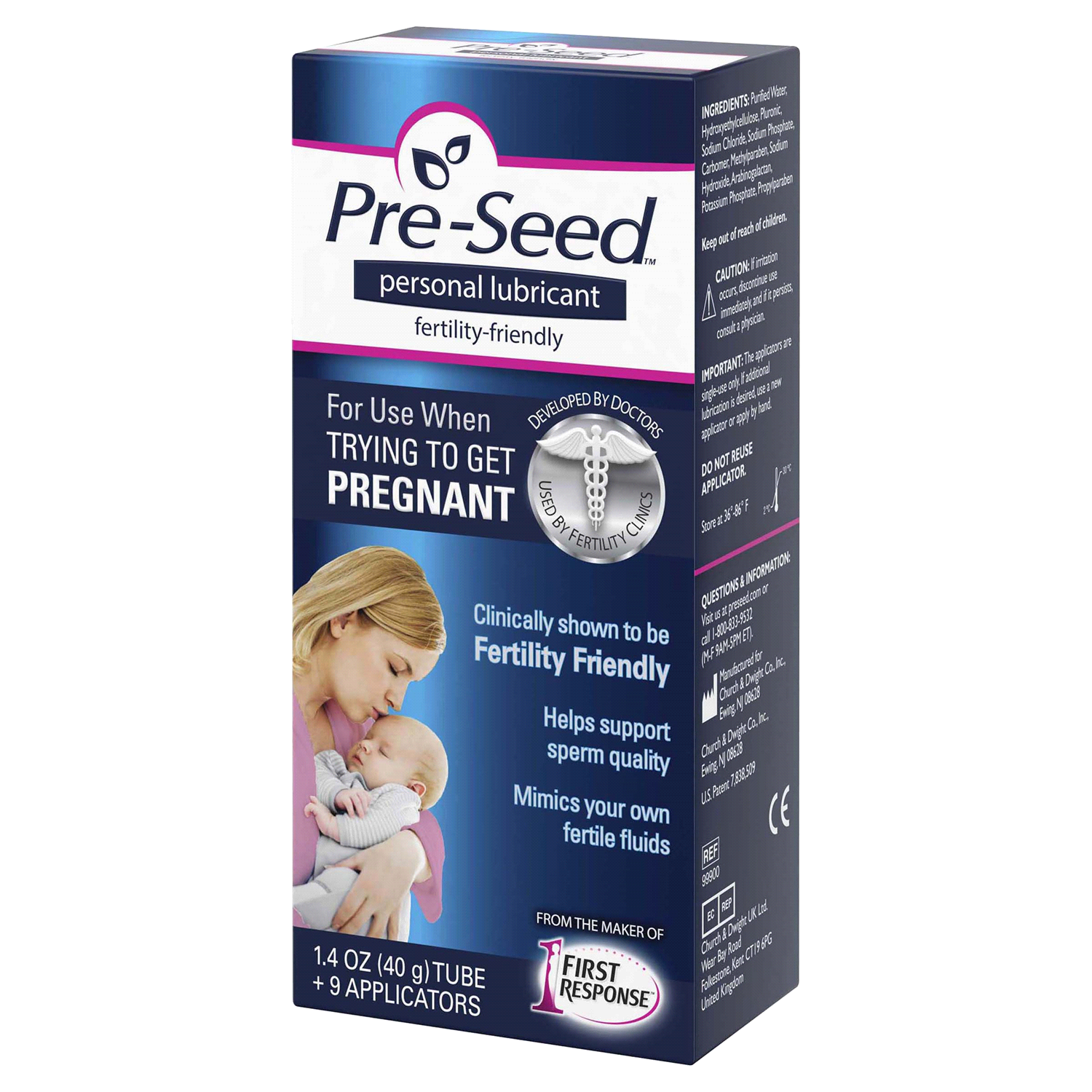 slide 4 of 4, Pre-Seed Fertility Friendly Personal Lubricant, 9 ct
