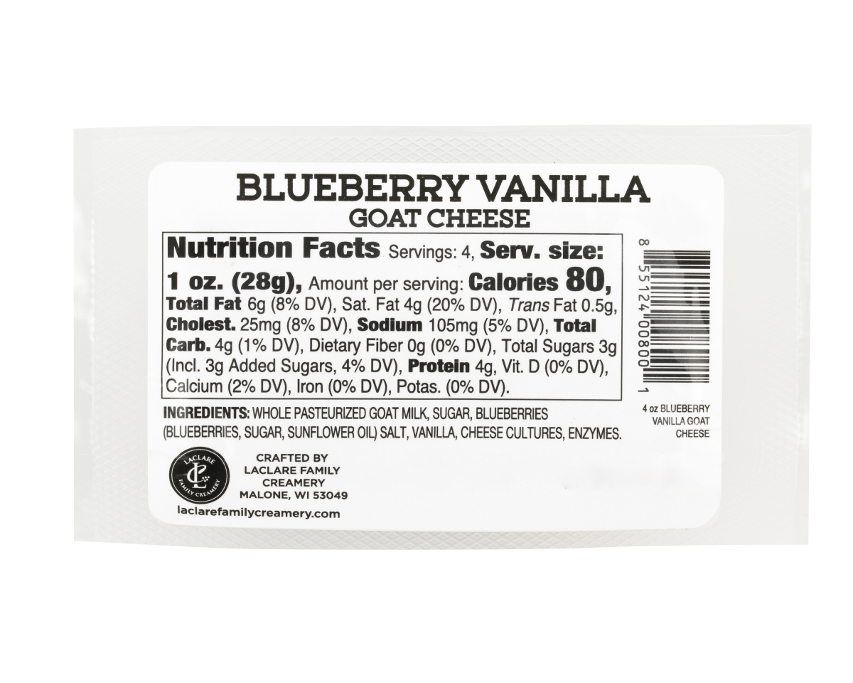 slide 2 of 2, LACLARE FARMS Laclare Blueberry Vanilla Goat Cheese 4 Oz, 4 oz