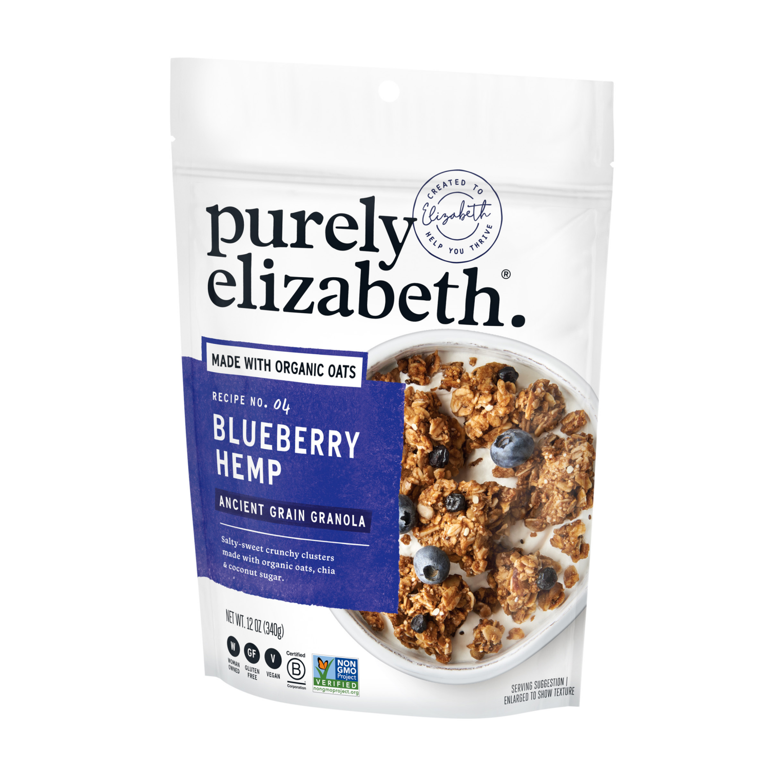 slide 2 of 5, Purely Elizabeth Recipe No. 04 Blueberry Hemp Ancient Grain Granola - 12 oz, 12 oz