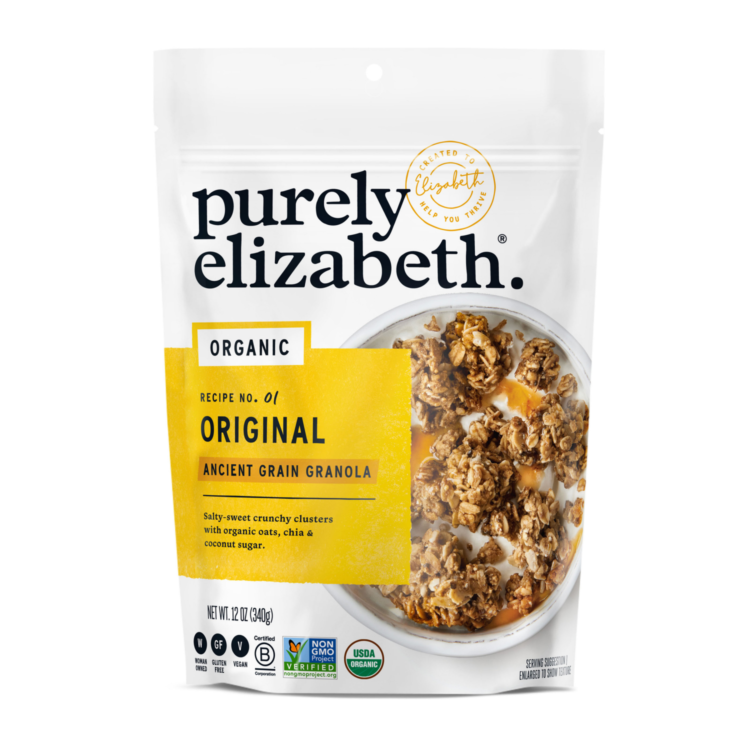 slide 2 of 7, Purely Elizabeth Organic Recipe No. 01 Original Ancient Grain Granola - 12 oz, 12 oz