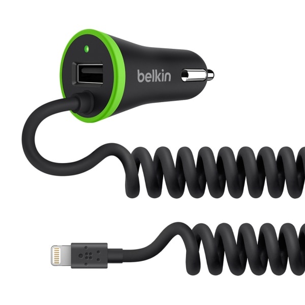 slide 1 of 2, Belkin Car Charger For Lightning Devices, Black, 1 ct