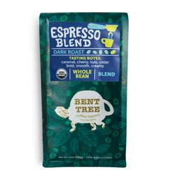 Bent Tree Coffee Espresso Blend Whole Coffee Bean, Dark Roast