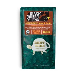Bent Tree Coffee Black Squirrel Blend Whole Coffee Bean, Dark Roast