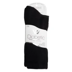 Wellness by Harmony & Sole Everyday Diabetic Crew Sock Unisex - Black - 2 Pairs