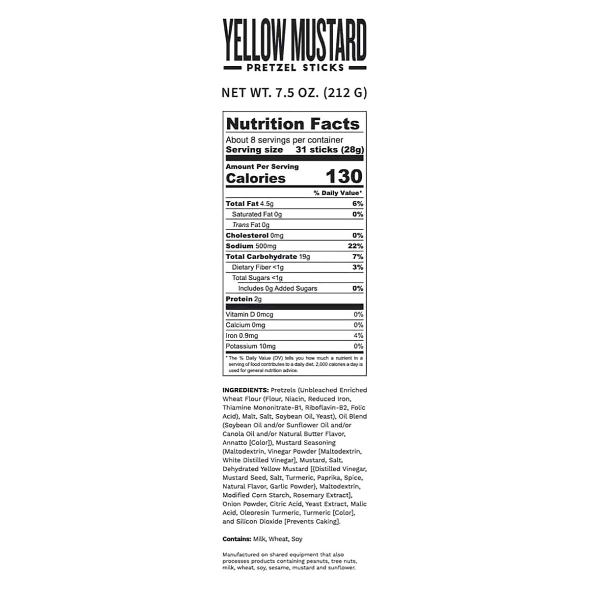 slide 2 of 2, Pop Daddy Yellow Mustard Seasoned Pretzels, 7.5 oz
