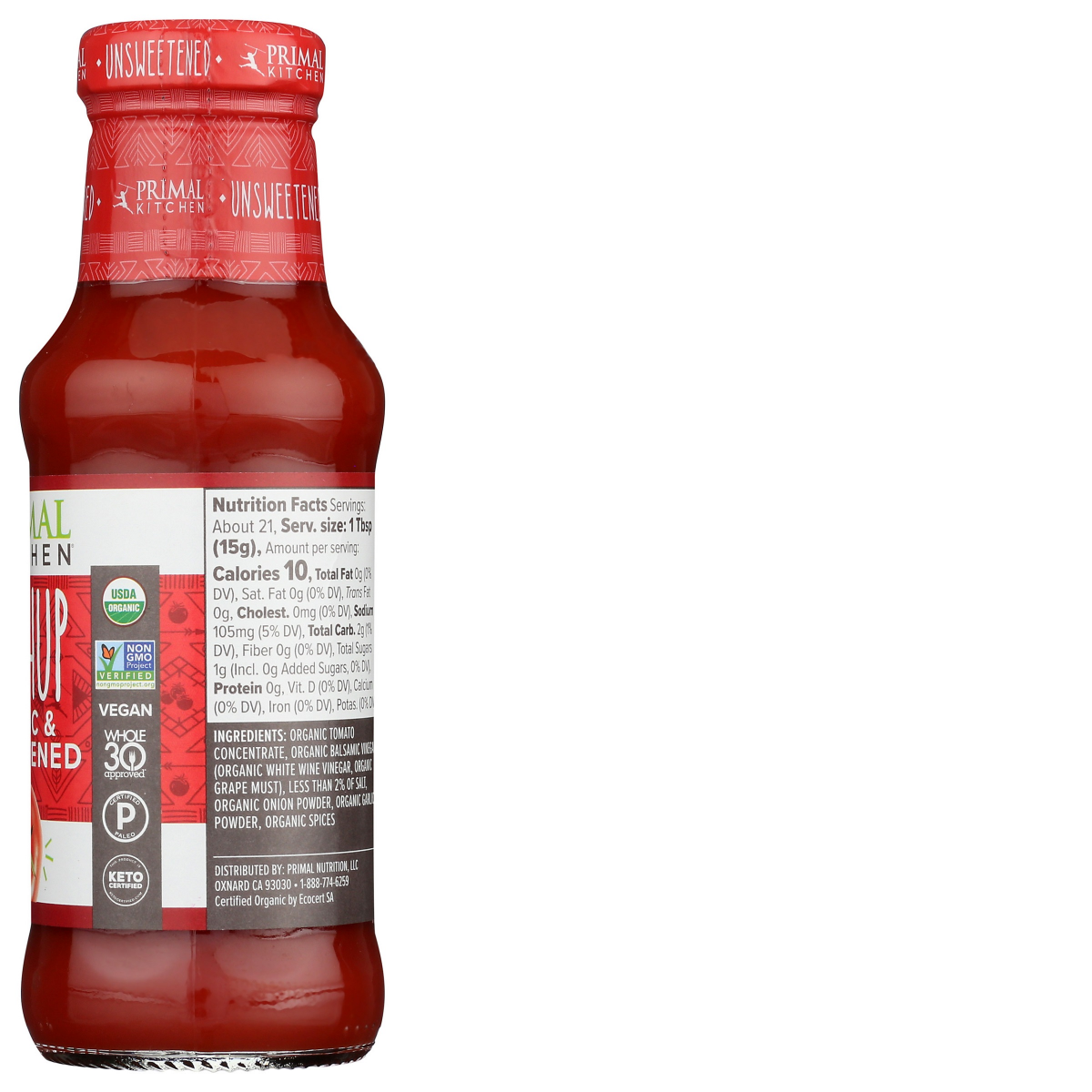 slide 2 of 2, Primal Kitchen Organic and Unsweetened Ketchup 11.3 oz, 11.3 oz