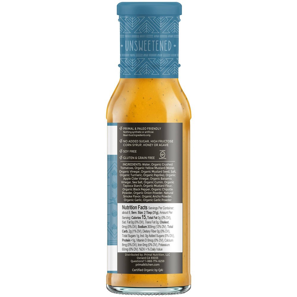 slide 3 of 4, Primal Kitchen Organic & Unsweetened Golden BBQ Sauce, 8.5 oz