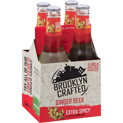 slide 1 of 1, Brooklyn Brewery Crafted Ginger Beer, Extra Spicy, 4 ct