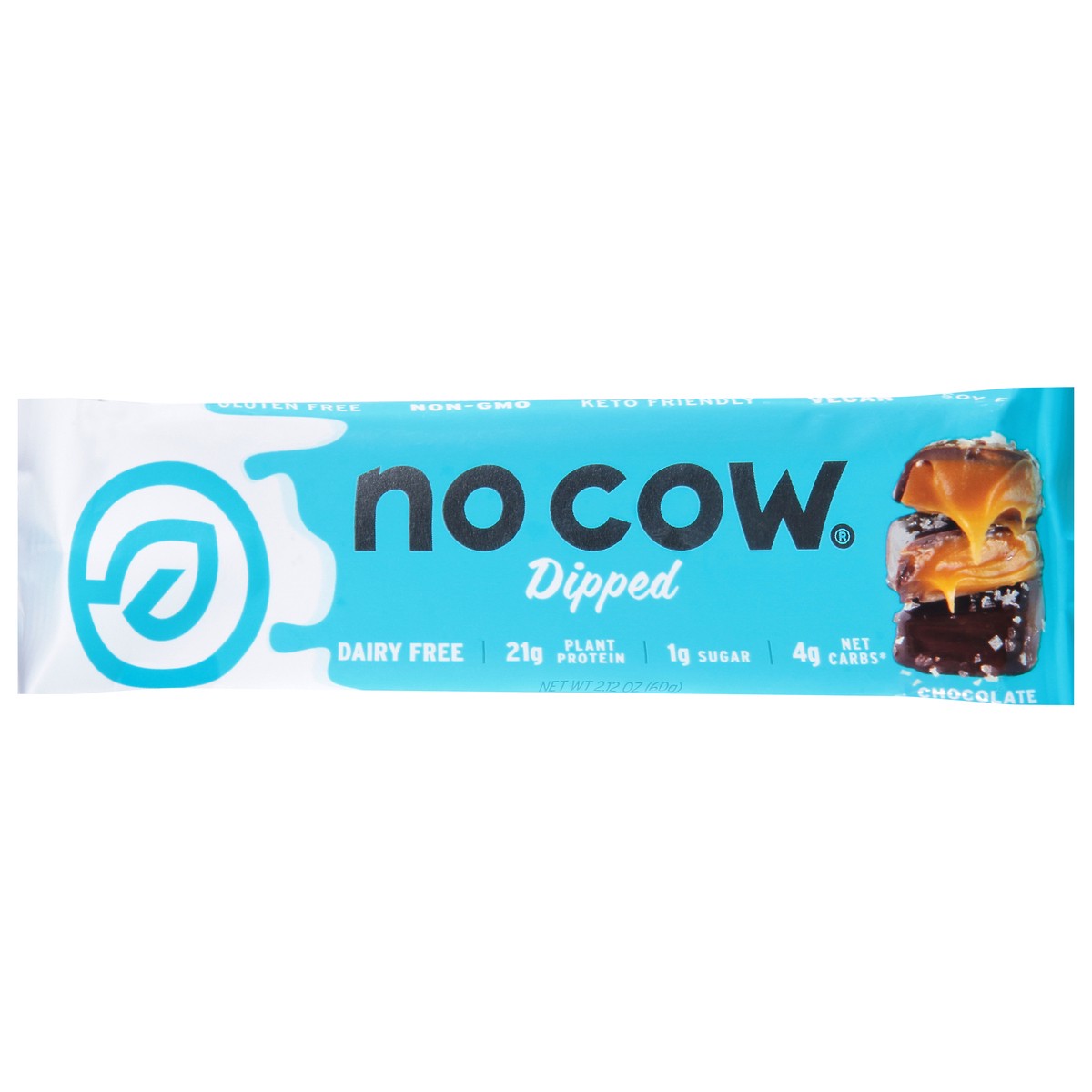 slide 13 of 13, No Cow Dipped Chocolate Salted Caramel Protein Bar, 2.12 oz