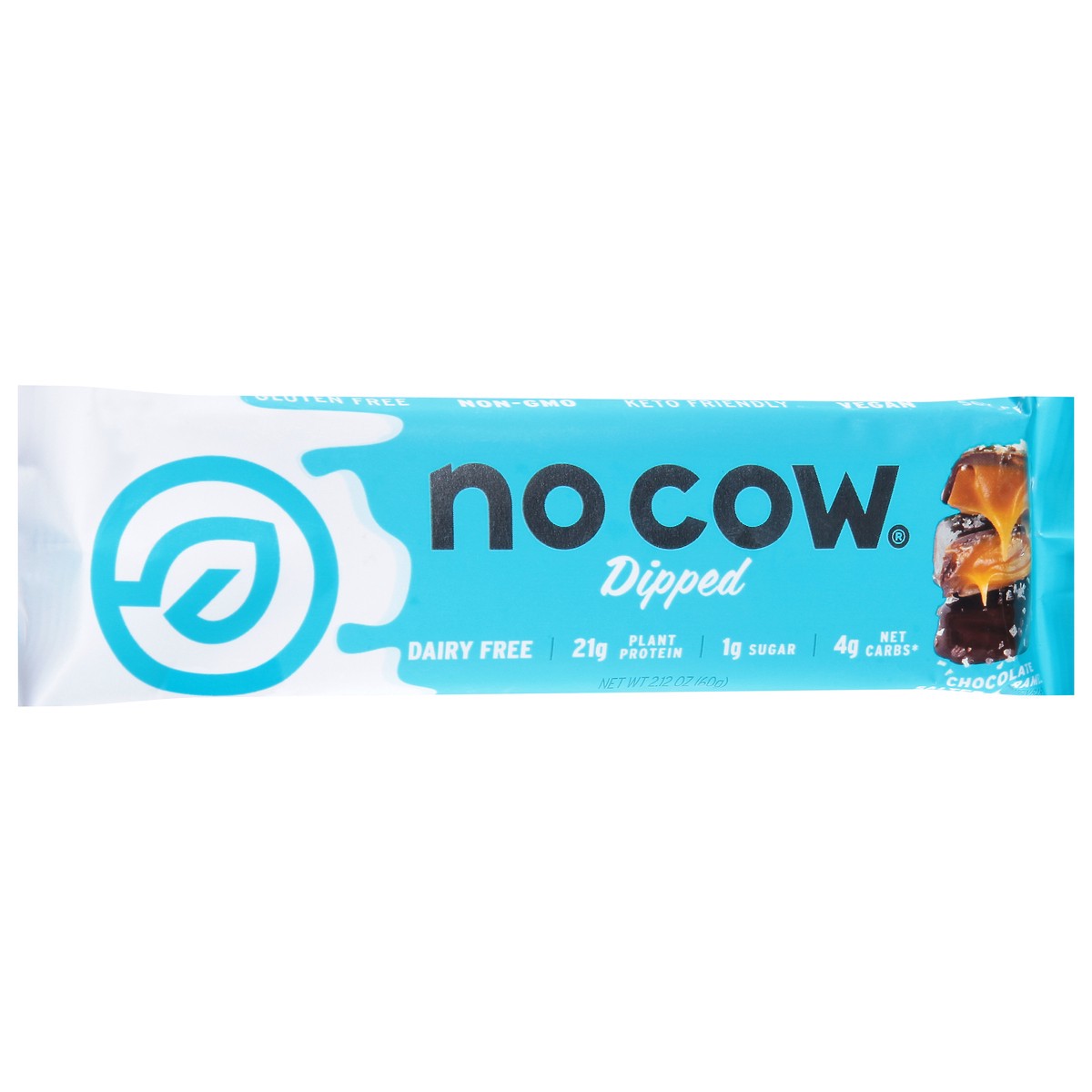 slide 9 of 13, No Cow Dipped Chocolate Salted Caramel Protein Bar, 2.12 oz