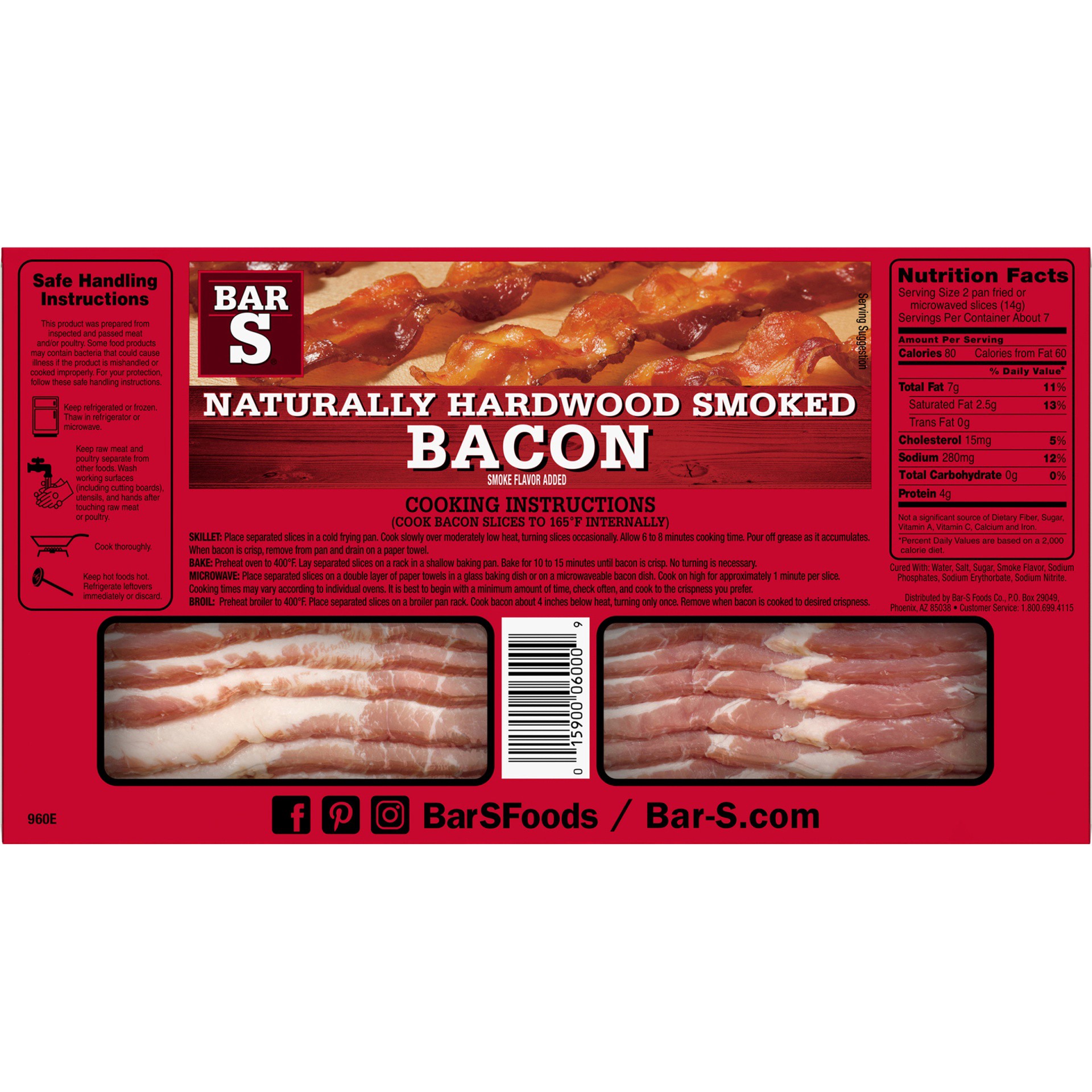 slide 6 of 7, Bar-S Smoked Sliced Bacon, 12 oz