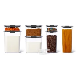 Rubbermaid Brilliance Pantry 7-Piece Set, Clear and Airtight Food and Pantry Storage Containers