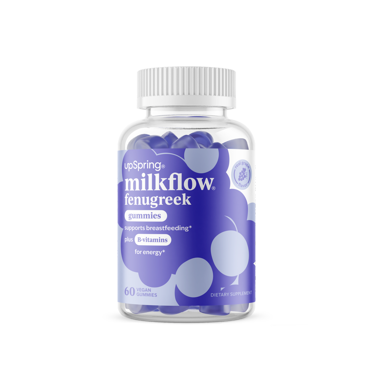 slide 1 of 2, UPSPRING Milkflow Fenugreek Gummies Grape, 1 ct