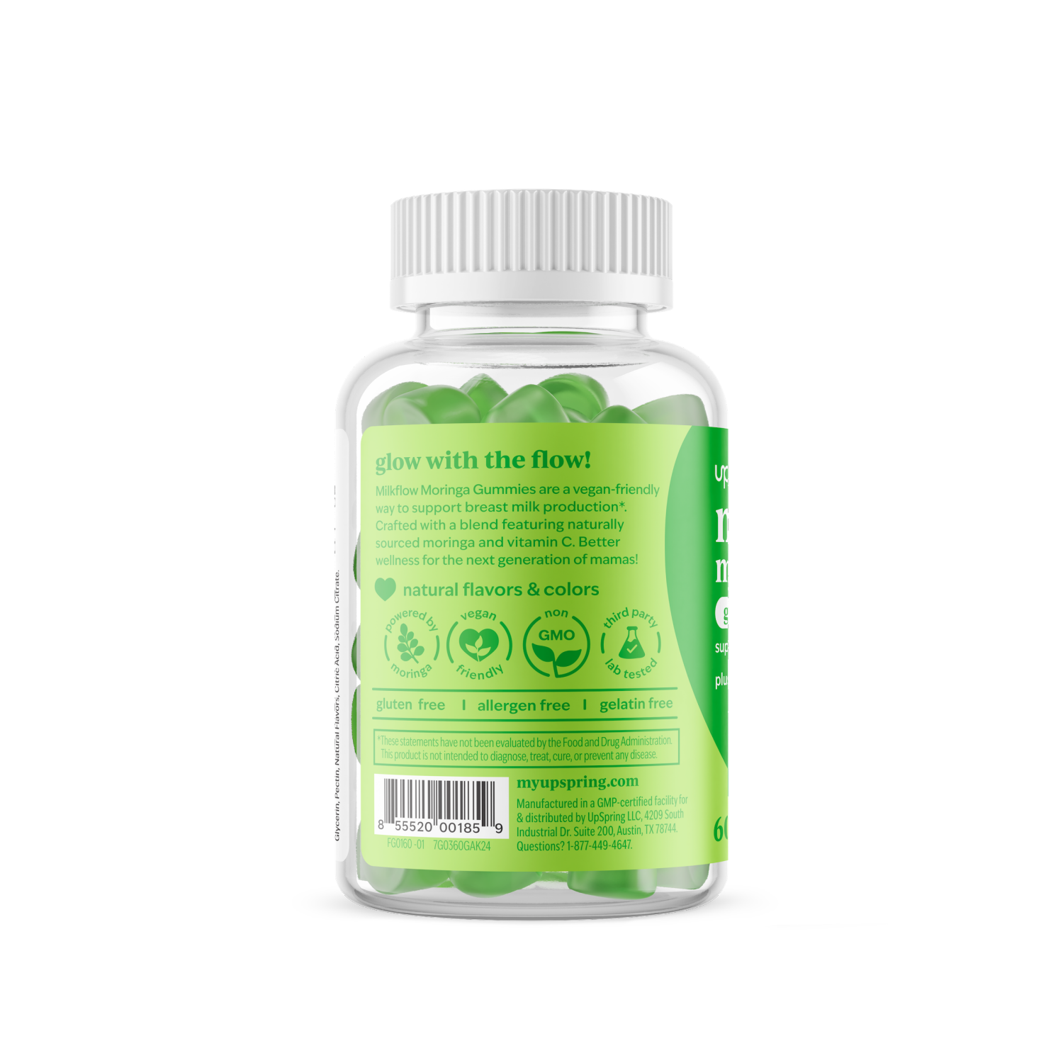 slide 2 of 2, UPSPRING Milkflow Moringa Gummies Green Apple, 1 ct