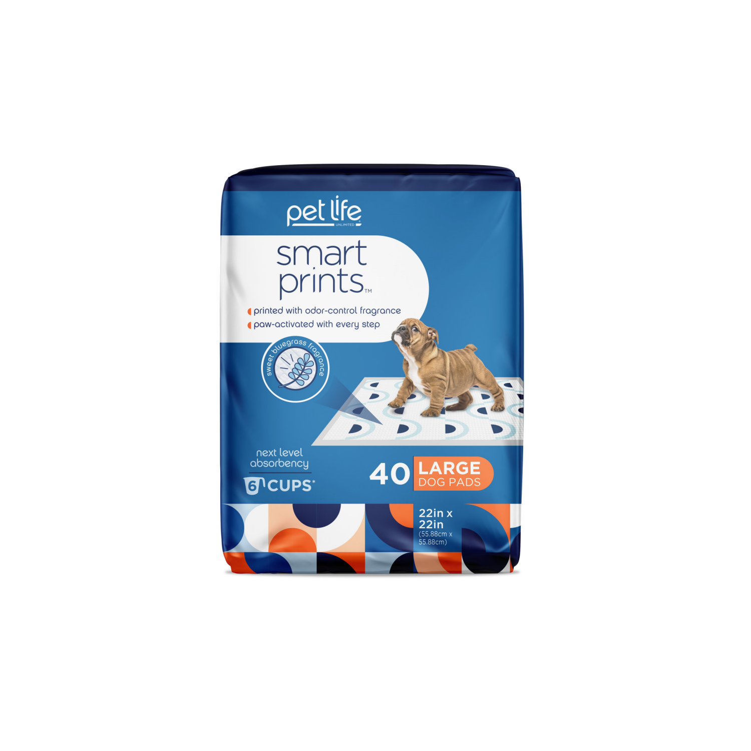 slide 1 of 5, Pet Life Unlimited Puppy Smart Prints Training Dog Pads - L - 40ct, 40 ct