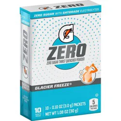 Gatorade GZERO Glacier Freeze Sports Drink Mix - 1.08oz: Kosher, Hydration, Low Calorie