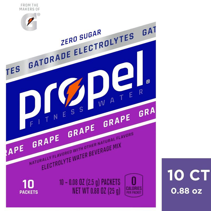 slide 1 of 10, Propel Grape Sports Drink Mix - 10ct/.88oz, 10 ct, .88 oz