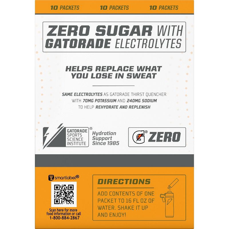 slide 4 of 12, Gatorade GZERO Orange Sports Drink Mix - 1.08oz: Hydration, Low Calorie, No Added Sugar, 1.08 oz