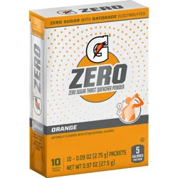 Gatorade GZERO Orange Sports Drink Mix - 1.08oz: Hydration, Low Calorie, No Added Sugar