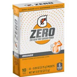 Gatorade GZERO Orange Sports Drink Mix - 1.08oz: Hydration, Low Calorie, No Added Sugar