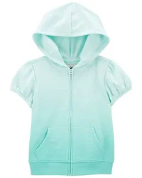 Oshkosh Toddler French Terry Hooded Full-Zip Top Turquoise 2T