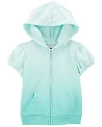 Oshkosh Toddler French Terry Hooded Full-Zip Top Turquoise 2T