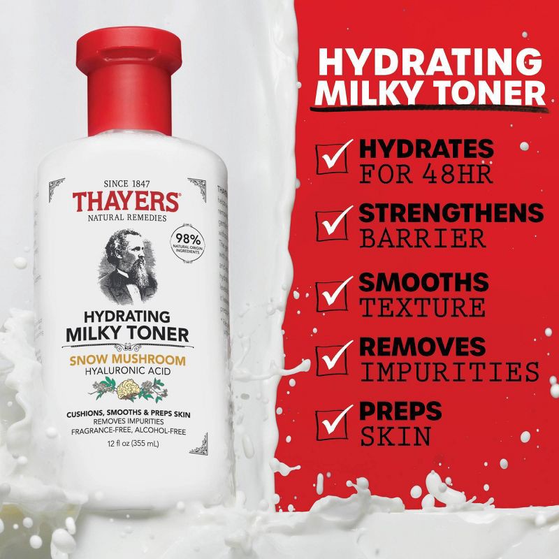 slide 3 of 7, Thayers Natural Remedies Milky Hydrating Face Toner with Snow Mushroom and Hyaluronic Acid - 12 fl oz, 12 fl oz