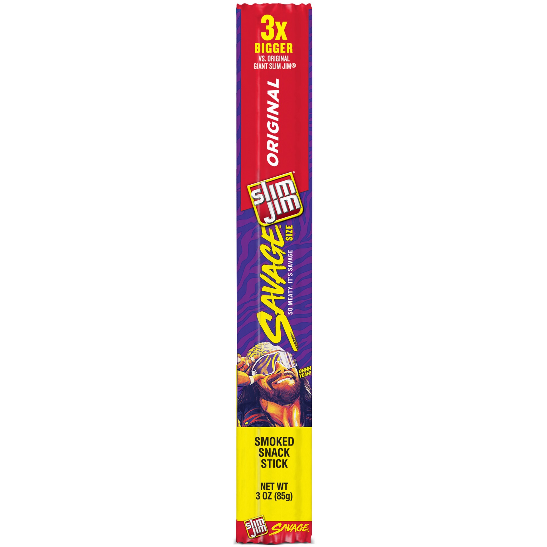 slide 1 of 5, Slim Jim Smoked Original Snack Stick Savage Size - 3 oz, 3 oz