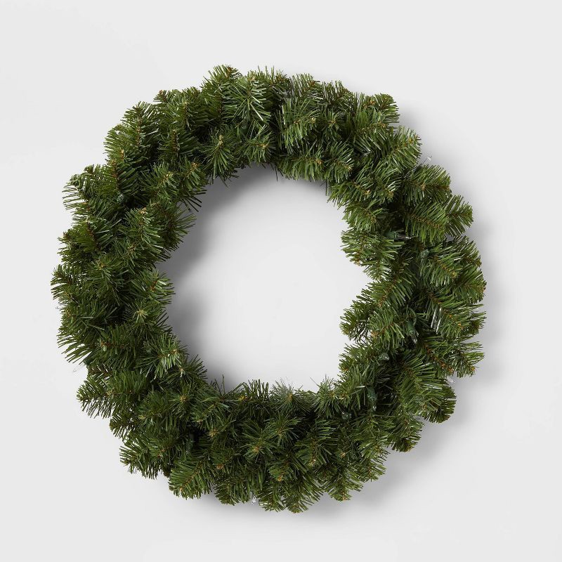 slide 3 of 4, 20" Pre-lit Pine Artificial Christmas Wreath Clear Lights - Wondershop™: Indoor/Outdoor, Wall/Door Decor, 1 ct