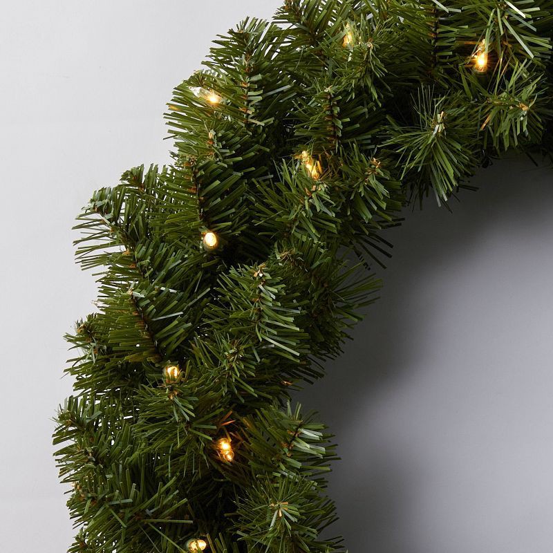 slide 4 of 4, 20" Pre-lit Pine Artificial Christmas Wreath Clear Lights - Wondershop™: Indoor/Outdoor, Wall/Door Decor, 1 ct