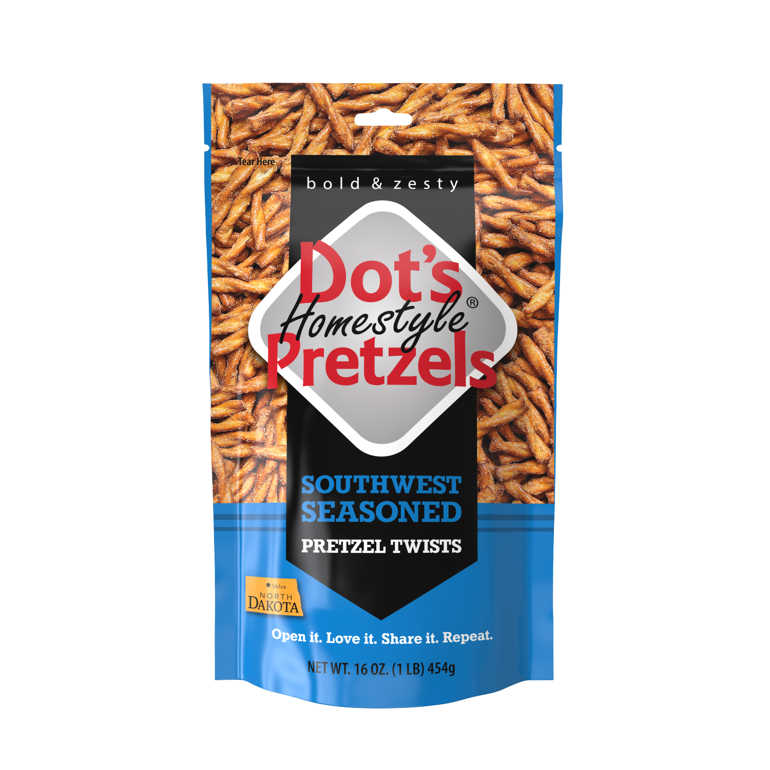 slide 1 of 1, Dot's Homestyle Pretzels Southwest Seasoned Pretzel Twists 16 oz, 16 oz