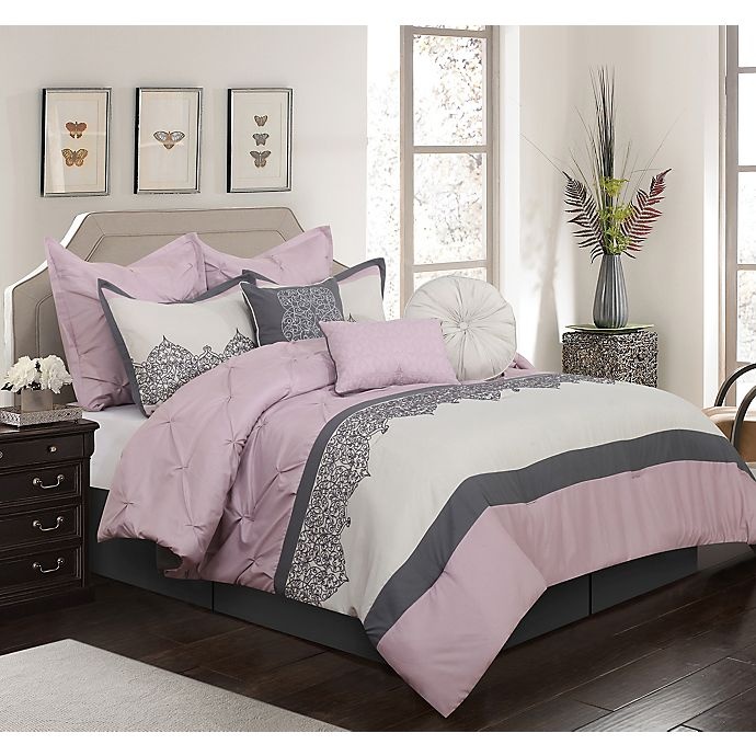 slide 1 of 1, Nanshing Mylie Queen Comforter Set - Pink, 7 ct