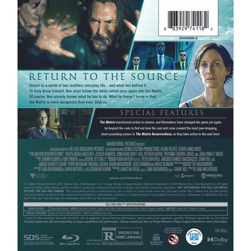 slide 3 of 3, Warner Home Video The Matrix Resurrections (Blu-ray + DVD + Digital), 1 ct