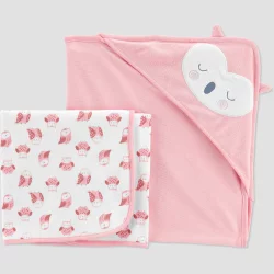 Carter's Just One You Baby Girls' Owl Bath Towel - Pink