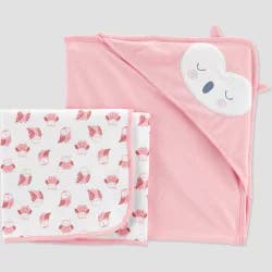 Carter's Just One You Baby Girls' Owl Bath Towel - Pink