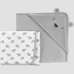 Carter's Just One You Baby Bear Bath Towel - Gray